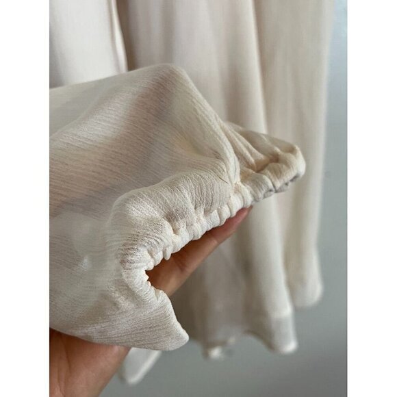 Torrid Floral Top 4X Ivory Crinkle Embroidered Boho Western Retro Indie Folk 80s - Picture 5 of 16